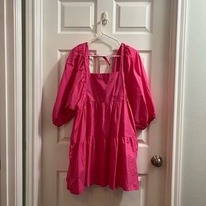 Pink cotton mini dress
